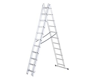 Scara aluminiu 3 tronsoane 3×11 trepte , lungime maxima 7.8 m, certificata TUV-EN131:2018, fabricata in UE