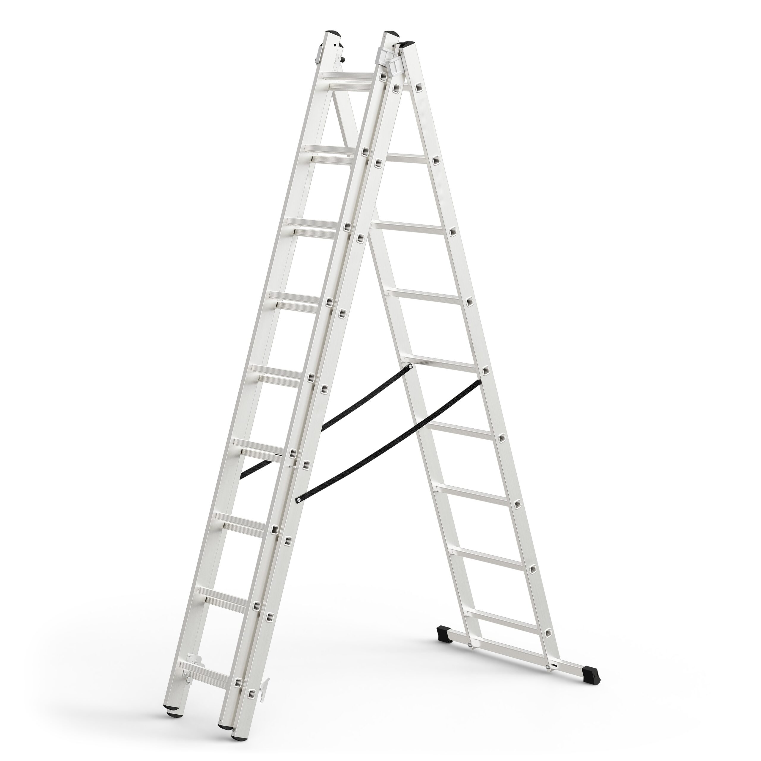 Scara aluminiu 3 tronsoane 3x9 trepte, lungime max. 6.2 m, certificata TUV-EN131:2018, fabricata UE - imagine 3