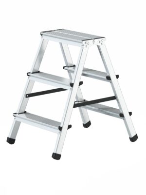 Scara aluminiu dubla 2×3 trepte, inaltime 0.6 m, fabricata in UE