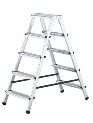 Scara aluminiu dubla 2×5 trepte, inaltime 1.0 m, fabricata in UE