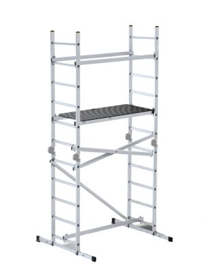 Schela mobila profesionala aluminiu IKAR 295x134x55cm, inaltime de lucru 4 m, inaltime maxima platforma 1.96 m, fabricata in UE