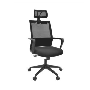 RESIGILAT- Scaun ergonomic STRATEGIC cu tetiera pentru birou, Negru