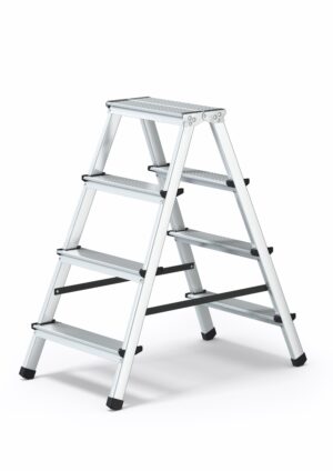 Scara aluminiu dubla 2×4 trepte, inaltime 0.8 m, fabricata in UE