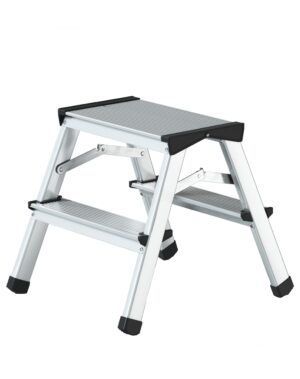 Scara aluminiu dubla 2×2 trepte, inaltime 0.39 m, fabricata in UE