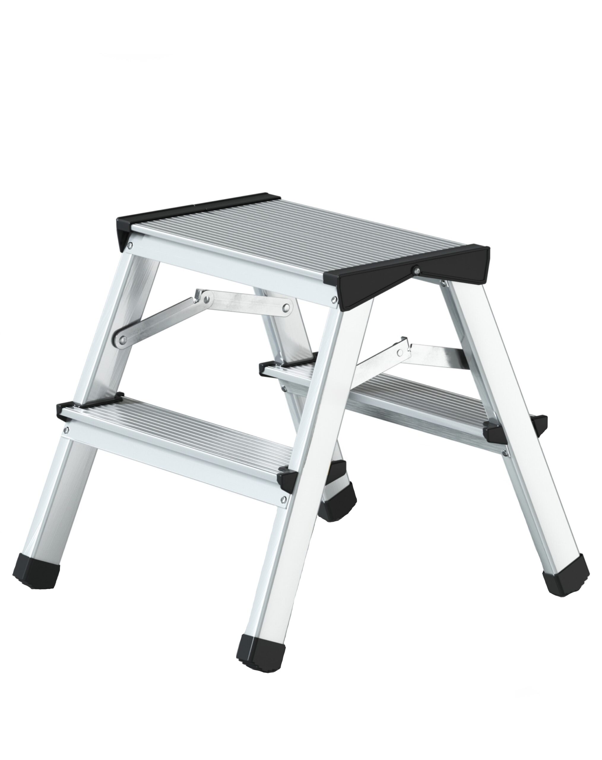 RESIGILATA Scara aluminiu dubla 2x2 trepte, inaltime 0.39 m, fabricata in UE