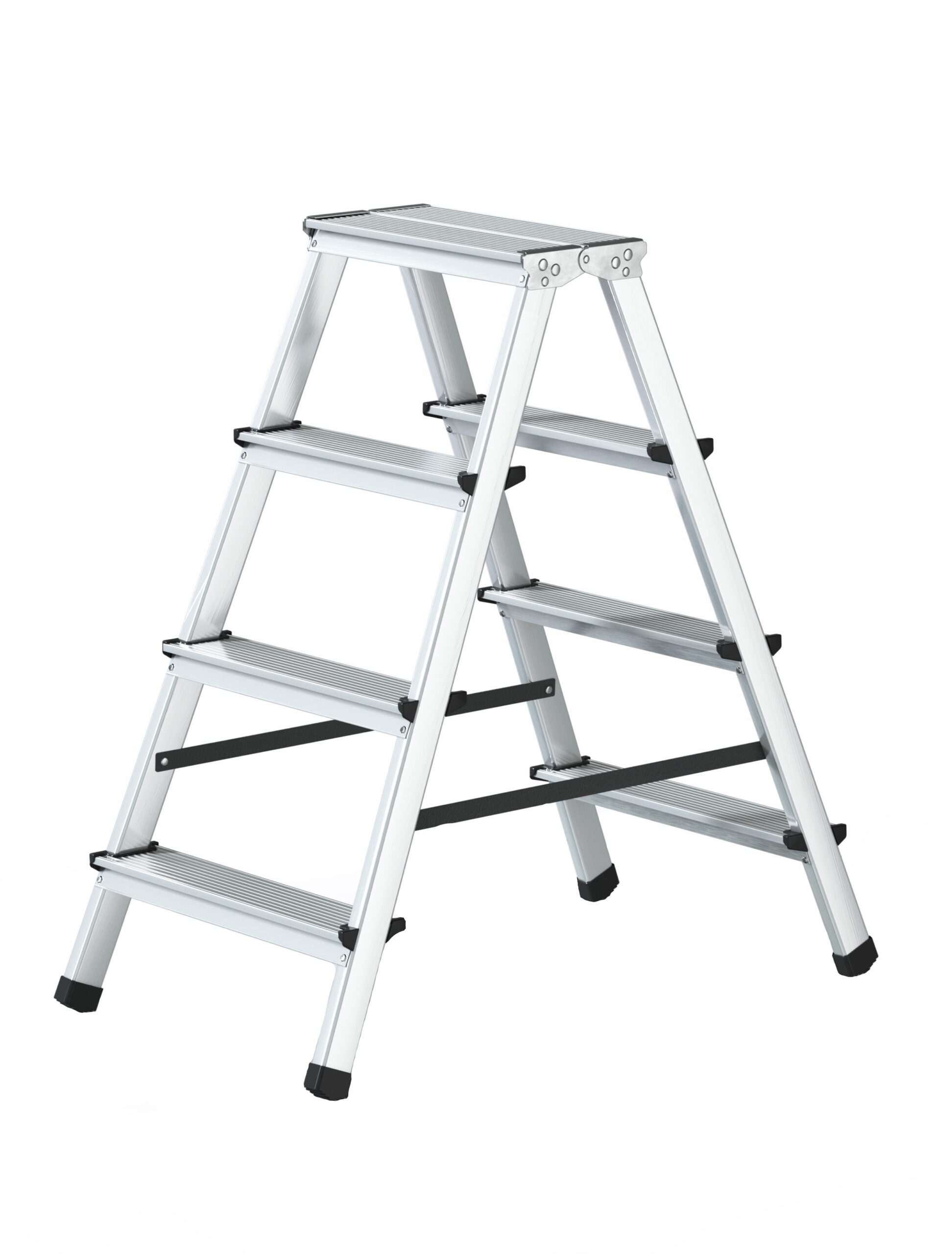 Scara aluminiu dubla 2x4 trepte, inaltime 0.8 m, fabricata in UE