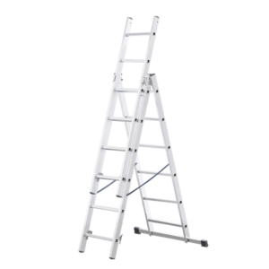 Scara aluminiu 3 tronsoane 3×6 trepte , lungime maxima 2.96 m, certificata TUV-EN131:2018, fabricata in UE