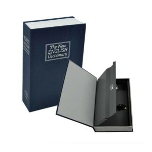Seif metalic secret tip carte 240*155*55mm, cu cheie STRATEGIC, model dictionar Albastru