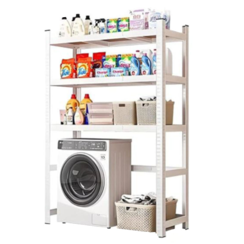 Raft metalic vopsit Alb STRATEGIC 180x70x60 cm, 200 kg/polita, 3 polite MDF Alb, fixare prin clipsare fara suruburi - imagine 3
